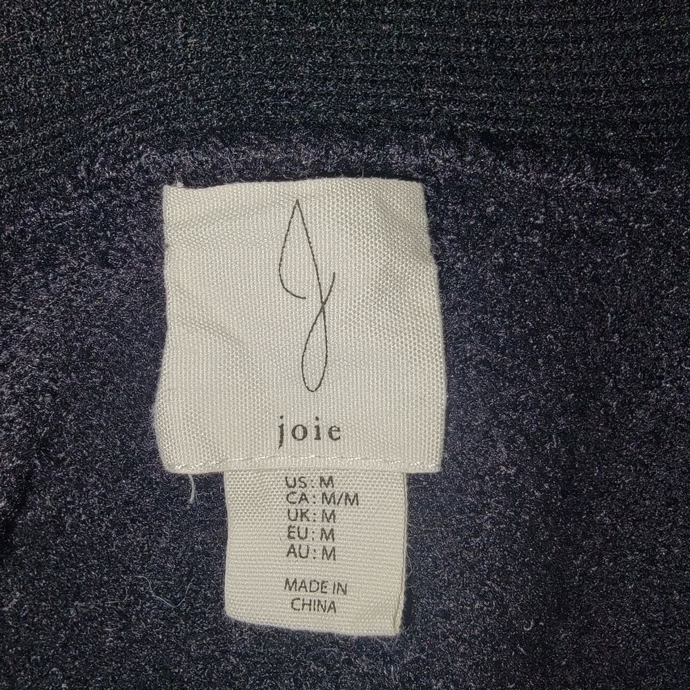 Joie Black Fuzzy Button-Up Cardigan Size Medium - image 2